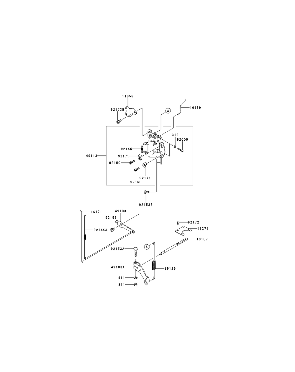 Kawasaki Fx850-S11 Control Equipment Diagram and Parts List for S6031-KW 53DI8DU6050-31HP Cub Cadet Lawn Tractor